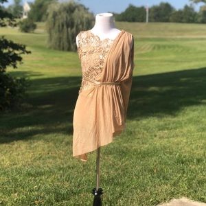 Beige/gold dance lyrical greek toga looking costume